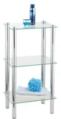 Półki łazienkowe - Wenko 15851100 półka yago czworokątna z 3 szklanymi półkami regał do łazienki, stal, 40 x 74 x 30 cm, chrom 15851100 - miniaturka - grafika 1