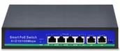 Switche - Switch PoE 4 Porty PoE 48V + 2 Porty Uplink Lan - miniaturka - grafika 1