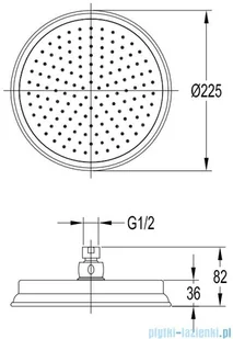 Omnires Armance deszczownica 1-funkcyjna 22x22cm chrom ArmanceWGCR - Deszczownice - miniaturka - grafika 2