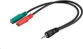 Kable - PremiumCord Kabel Adaptr Jack 3,5mm 4pin - 2x stereo Jack 3,5mm redu (kjr-33) - miniaturka - grafika 1