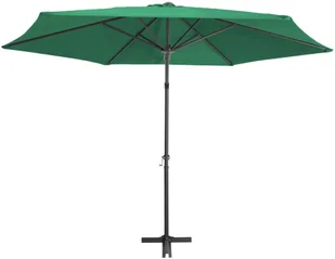 vidaXL Parasol ogrodowy na stalowym słupku, 300 cm, zielony 47312 - Parasole ogrodowe - miniaturka - grafika 5