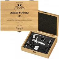 Wesele i ślub - Murrano Personalizowany Zestaw Akcesoriów Do Wina Deluxe Ślubny ZDW3-017 - miniaturka - grafika 1