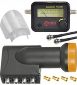 Akcesoria TV-SAT - Zestaw Konwerter Quad 4K Miernik Sat Osłona Kabel - miniaturka - grafika 1