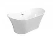 Wanny - Besco Wanna wolnostojąca Amber 170x80 cm + maskownice syfonu w kolorze białym - miniaturka - grafika 1