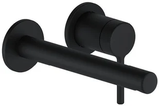 Actima Pi Bateria umywalkowa ścienna czarny mat AREX.1214BL - Baterie umywalkowe - miniaturka - grafika 2