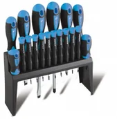 Śrubokręty - GTV Hogert Zestaw wkrętaków ze stali S2 18 sztuk, HT1S098 HT1S098 - miniaturka - grafika 1