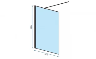 Rea łazienka z wyobraźnią Ścianka szklana Bler czarna loft 110 cm K7630 - Ścianki i drzwi prysznicowe - miniaturka - grafika 4