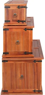 vidaXL Skrzynie, 3 szt., lite drewno akacjowe - Inne meble do salonu - miniaturka - grafika 13