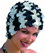 Pływanie - Fashy czepek pływacki, z motywem kwiatów, czarny, jeden rozmiar 3191 22 - miniaturka - grafika 1