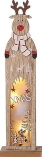 FIGURKA DREWNIANA LED 9,5X5X35,5 CM DEK. RENIFER - Oświetlenie świąteczne - miniaturka - grafika 2