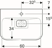 Umywalki - Geberit Ceramika MyDay Umywalka wisząca lub meblowa 65x48 cm z powłoką KeraTect biała 125465600 - miniaturka - grafika 1