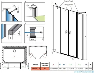 Radaway Eos DWD II drzwi prysznicowe 170 W3 przejrzyste 13799770-01-01/13799930-01-01 | - Ścianki i drzwi prysznicowe Radaway Eos DWD II drzwi prysznicowe 170 W3 przejrzyste 13799770-01-01/13799930-01-01 | - Ścianki i drzwi prysznicowe - miniaturka - grafika 2