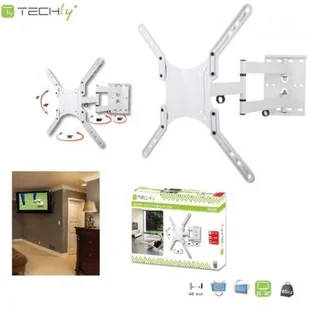 Techly Uchwyt ścienny do TV LCD/LED/PDP dwuprzegubowy 23-55 45 kg VESA biały - Uchwyty do telewizora - miniaturka - grafika 2