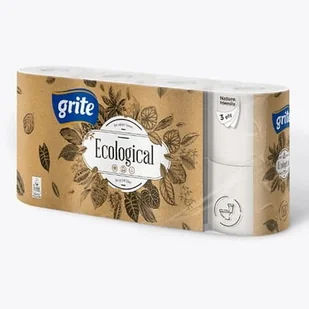 GRITE Grite Ecological Papier Toaletowy 3-warstwowy 8 rolek GRITE 350241 - Stojaki i wieszaki na papier toaletowy - miniaturka - grafika 2