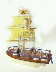 NoName Karafka Masztowiec na alkohol 0,5 l z kieliszkami uniwersalny - Karafki - miniaturka - grafika 3