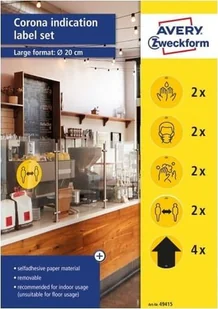 Avery Zweckform Etykiety laminowane ostrzegawcze koronawirus/COVID-19 20cm okrągłe ZWECKFORM usuwalne pomarańczowe 12ark. 12 ETYKIET /49415/ ZW674 - Etykiety do drukarek - miniaturka - grafika 3