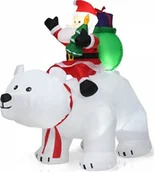 Oświetlenie świąteczne - Costway Dmuchany niedźwiedź polarny z Mikołajem dekoracja świąteczna do ogrodu CM22832DE - miniaturka - grafika 1
