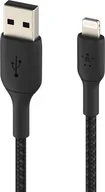 Kable komputerowe i do monitorów - Belkin Kabel USB Braided USB Lightning 1m czarny CAA002bt1MBK - miniaturka - grafika 1