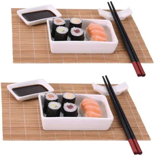 EH Excellent Houseware Zestaw do serwowania sushi dla 2 osób z bambusową matą 210000660 - Inne naczynia kuchenne - miniaturka - grafika 10