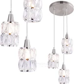 Lampy sufitowe - Globo Lighting Lampa wisząca WOLLI styl glamour kryształ metal szkło 15760-5 - miniaturka - grafika 1