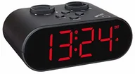 Zegary - TFA Dostmann Dostmann 60.2551.01 Ellypse cyfrowy budzik radiowy, z funkcją ładowania USB, cyfry podświetlane LED, 15,2 x 11,6 x 9,8 cm, czarny, tworzywo sztuczne 60.2551.01 - miniaturka - grafika 1