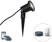 Oprawy, klosze i abażury - QAZQA Przemysłowy inteligentny kolec czarny  w tym WiFi GU10 IP65 - Basic - miniaturka - grafika 1