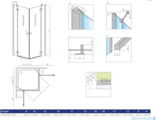 Radaway Essenza New Black 80x90 przejrzysta 385061-54-01L/385060-54-01R - Kabiny prysznicowe - miniaturka - grafika 2
