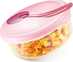 Tescoma miseczka podróżna PAPU PAPI z łyżeczką różowa - Sztućce dla dzieci - miniaturka - grafika 4