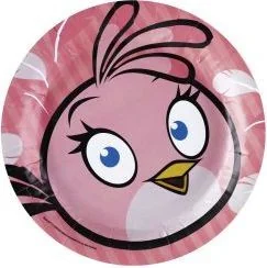 Amscan Talerzyki papierowe "Angry Birds Pink", 23 cm, 8 szt 552542 - Urodziny dziecka - miniaturka - grafika 2