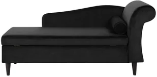 Beliani Szezlong welurowy prawostronny czarny LUIRO - Szezlongi - miniaturka - grafika 2