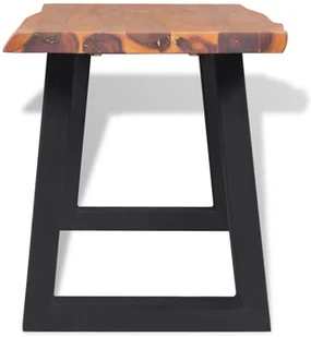 vidaXL Ławka z litego drewna akacjowego, 145 cm vidaXL - Ławki do przedpokoju - miniaturka - grafika 4