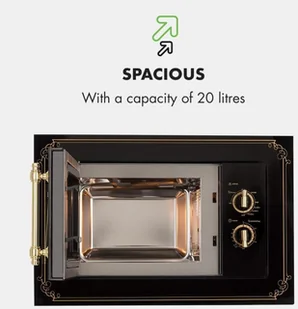 Klarstein DSM4-Retro MWO20-B - Kuchenki mikrofalowe do zabudowy - miniaturka - grafika 7