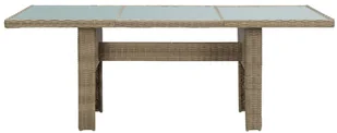 vidaXL Stół ogrodowy, brązowy, 200x100x74 cm, szkło i rattan PE - Stoły ogrodowe - miniaturka - grafika 2