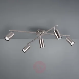 Trio Leuchten Reflektor sufitowy Marley nikiel matowy,5-punktowy - Lampy sufitowe - miniaturka - grafika 2