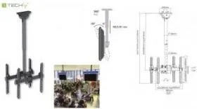 Techly Uchwyt sufitowy 2x LCD/LED Techly ICA-CPLB 944D dwustronny 32-55" czarny AKTCAVT006A0 - Inne akcesoria audio-wideo - miniaturka - grafika 4