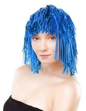 GoDan Peruka foliowa, niebieska - Dodatki do strojów karnawałowych - miniaturka - grafika 2