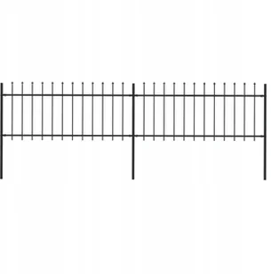 Vidaxl z prętów z grotami, 3,4 x 0,8 m, stalowe, czarne - Ogrodzenia - miniaturka - grafika 2