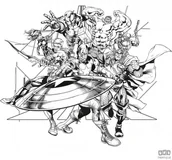 Fototapety - Komar Fototapeta Avengers Black and White IADX6-066 IADX6-066_opcje - miniaturka - grafika 1