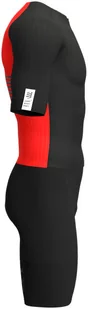 CompresSport Strój triathlonowy męski AERO SS TRISUIT czarno-czerwony - Bielizna sportowa męska - miniaturka - grafika 3