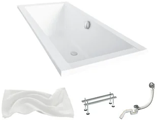 Besco 190x90 Quadro SLIM + Syfon #WAQ-190-SL - Wanny - miniaturka - grafika 3