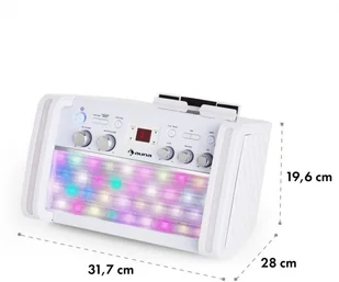 Auna DiscoFever 2.0 zestaw karaoke BT wielobarwne diody LED odtwarzacz CD/CD+G KS1-Discofever 2 WH - Inne akcesoria audio-wideo - miniaturka - grafika 9