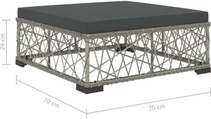 vidaXL 5 częściowy zestaw wypoczynkowy do ogrodu poduszki rattan PE szary 46808 46808 - Meble ogrodowe - miniaturka - grafika 11