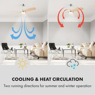 Klarstein Silent Service, wentylator sufitowy, 128 cm średnicy, moc: 25 W, imitacja drewna VTS6-SilentceilingWD - Wentylatory sufitowe - miniaturka - grafika 5