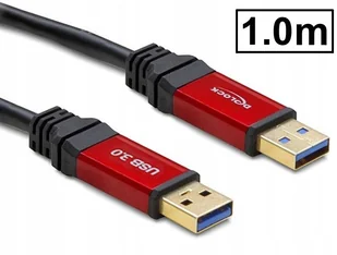 Delock Kabel USB Premium USB-A M/M 1m Czarno-czerwony 82744 - Kable USB - miniaturka - grafika 3