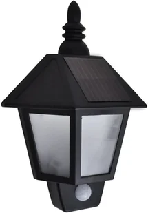 vidaXL Ścienne lampy solarne, 2 szt., z detektorem ruchu, czarne - Lampy ogrodowe - miniaturka - grafika 3