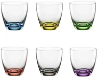 Szklanki - Bohemia Cristal 093 006 165 6-częściowy zestaw kubków Viva Colori ok. 300 ml ze szkła kryształowego z kolorowym zdobieniem spód w kolorze niebieskim, żółtym, zielonym, czerwonym, dymnym szarym, fiolet - miniaturka - grafika 1