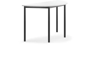 AJ Produkty Biurko SONITUS, półokrągłe, 1200x600x760 mm, biały laminat, antracyt - Meble do szkół i przedszkoli AJ Produkty Biurko SONITUS, półokrągłe, 1200x600x760 mm, biały laminat, antracyt - Meble do szkół i przedszkoli - miniaturka - grafika 1