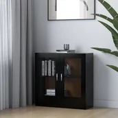 Witryny - VidaXL Witryna, czarna, 82,5x30,5x80 cm, płyta wiórowa 802742 VidaXL - miniaturka - grafika 1