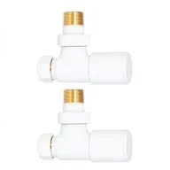 Zawory i kraniki - WARMTEC Zestaw zaworów kątowych do grzejnika Warmtec biały - miniaturka - grafika 1