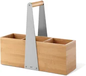 Pozostałe akcesoria kuchenne - Zack Organizer na narzędzia kuchenne z uchwytem 32x28,4cm Scarta bambus/srebrny 20825 - miniaturka - grafika 1